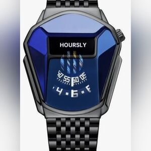 Hoursly Blue and Black Wearable Watch